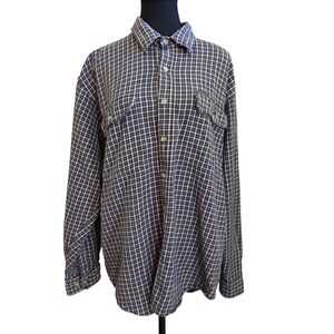 Columbia Mens Blue and White Button Up Flannel Shirt Size Med